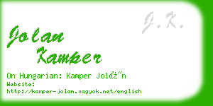 jolan kamper business card